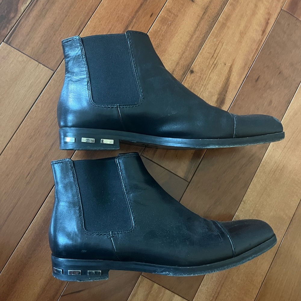 Lanvin Black Leather Booties Sz 41 EU
